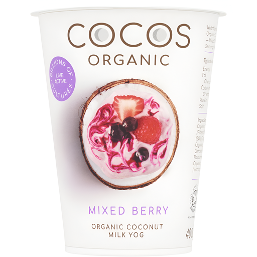 [13938] Cocos Organic Vegan Coconut Yoghurt - LARGE Mixed Berry 400g