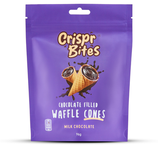 [13853] Crispr Bites Waffle Cones - Chocolate Filled Milk X 9 X 96g