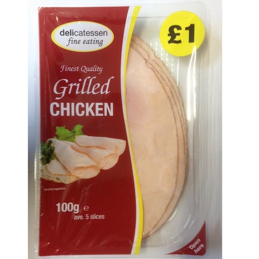 [1185] Delicatessen Sliced Meats PM £1 - Grilled Chicken 100g