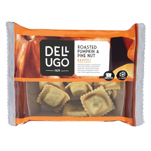 [12704] Dell Ugo Fresh Filled Pasta - Pumpkin and Pinenut Ravioli 250g