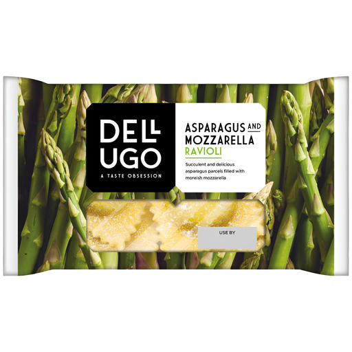 [6555] Dell Ugo Fresh Filled Pasta - Ravioli Asparagus & Mozzarella 250g