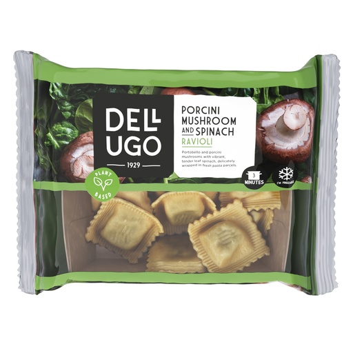 [6563] Dell Ugo Fresh Filled Pasta - Ravioli Porcini Mushroom & Spinach 250g