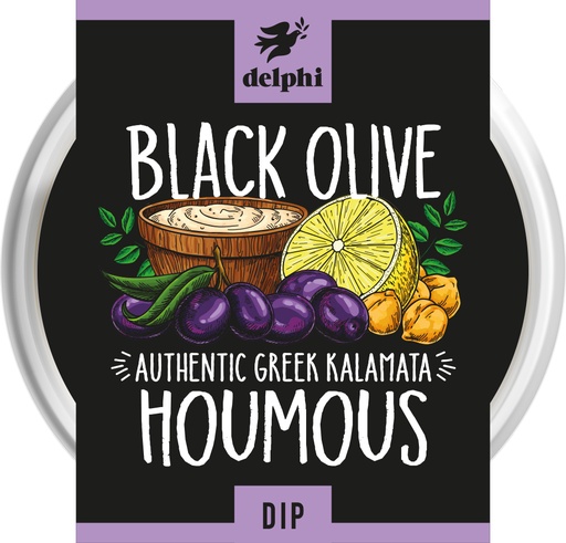 [1219] Delphi Dips - Black Olive Houmous 170g