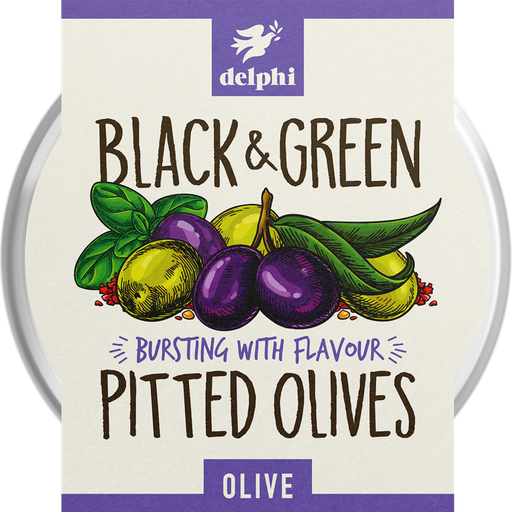 [9131] Delphi Olives & Tapas - Black & Green Olives 160g