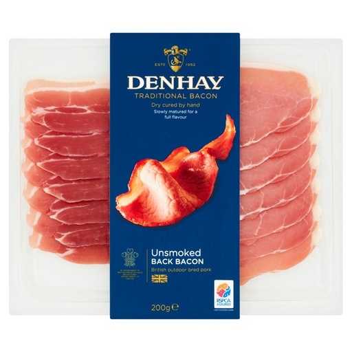 [10025] Denhay Traditional Bacon - Unsmoked Back 200g