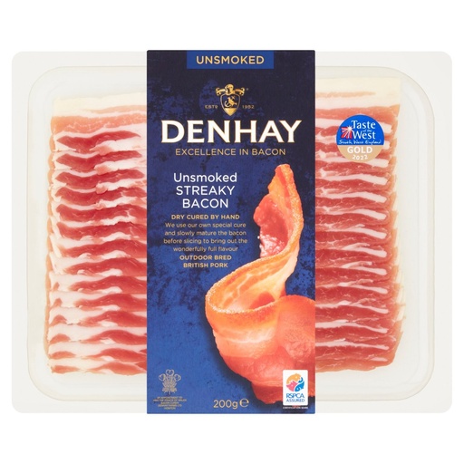 [9920] Denhay Traditional Bacon - Unsmoked Streaky 200g