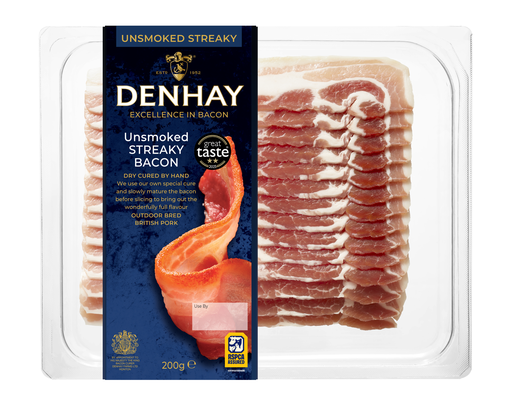 [9920] Denhay Traditional Bacon - Unsmoked Streaky 200g
