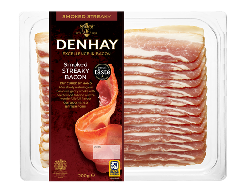 [9922] [12% OFF] Denhay Traditional Bacon - Smoked Streaky 200g