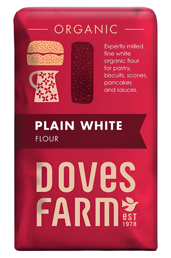 [8136] Doves Farm Flour - Organic Plain White X 5 X 1kg