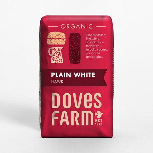[8136] Doves Farm Flour - Organic Plain White X 5 X 1kg