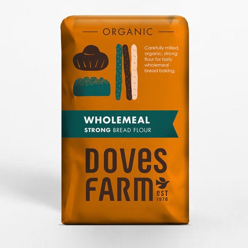 [8138] Doves Farm Flour - Organic Strong Wholemeal Bread X 5 X 1.5kg
