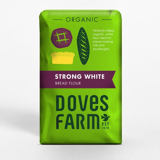 [8139] Doves Farm Flour - Organic Strong White Bread X 5 X 1.5kg