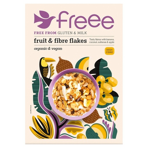 [10034] Freee Organic Gluten Free Cereal - Fruit & Fibre Flakes X 5 X 375g