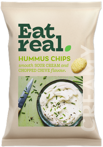 [4776] Eat Real Hummus Chips - Sour Cream & Chive X 10 X 110g
