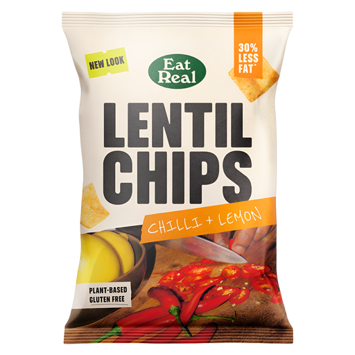 [3322] Eat Real Lentil Chips - Chilli and Lemon X 10 X 95g