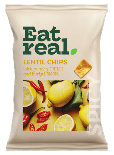 [3322] Eat Real Lentil Chips - Chilli and Lemon X 10 X 95g