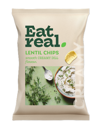 [3323] Eat Real Lentil Chips - Creamy Dill X 10 X 95g