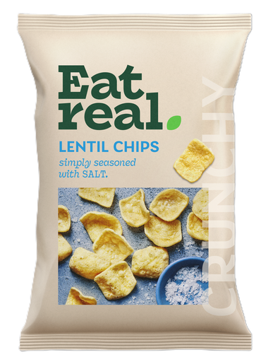 [3405] Eat Real Lentil Chips - Sea Salt X 10 X 95g