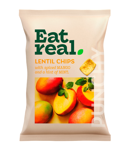 [3550] [SUPPLIER ISSUE] Eat Real Lentil Chips - Mint and Mango X 10 X 95g