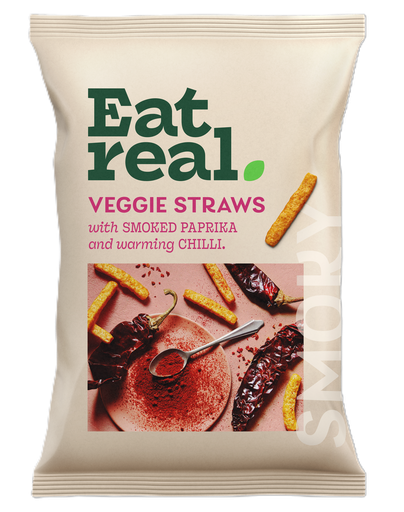 [13434] Eat Real Veggie Straw - Smoked Paprika and Chilli X 10 X 110g