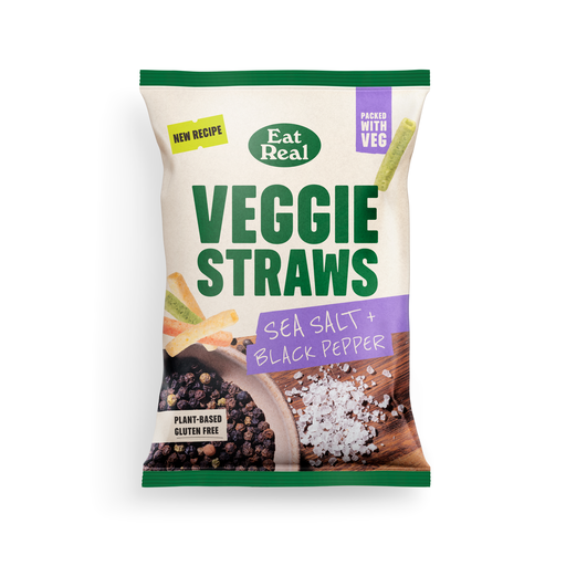 [13435] [33% OFF] Eat Real Veggie Straw - Sea Salt and Black Pepper X 10 X 110g