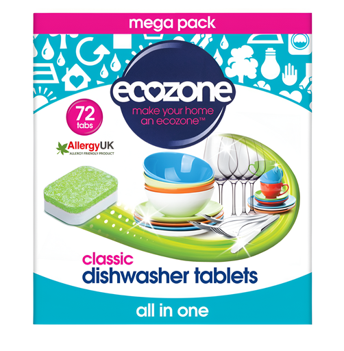 [12127] [10% OFF] Ecozone Cleaning Tablets - LARGE Dishwasher Classic 72 Tabs 1440g