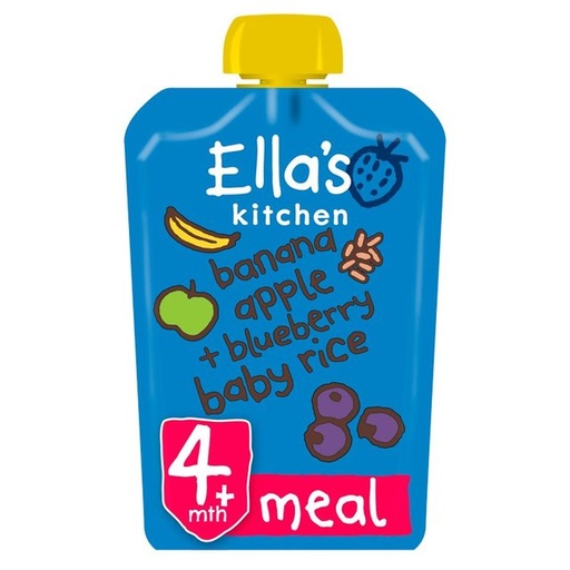 [10733] [15% OFF] Ellas Kitchen Stage 1 - Rice w/ Banana & Blueberry (EK644) X 7 X 120g