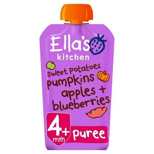 [10736] Ellas Kitchen Stage 1 - Sweet Potato Pumpkin & Blueberries (EK015) X 7 X 120g