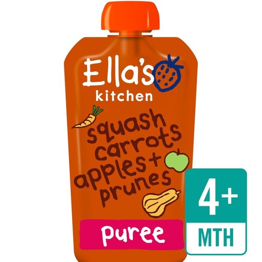 [10740] [15% OFF] Ellas Kitchen Stage 1 - Squash, Carrot, Apple & Prune (EK019) X 7 X 120g