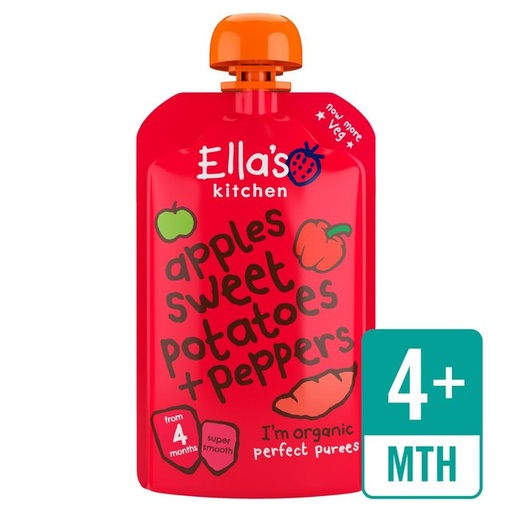 [10744] Ellas Kitchen Stage 1 - Red Peppers, Sweet Potato & Apple (EK209) X 7 X 120g