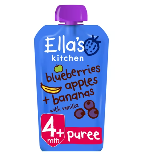 [10745] Ellas Kitchen Stage 1 - Blueberry, Apple, Banana & Vanilla (EK338) X 7 X 120g