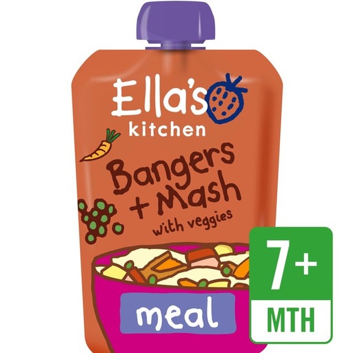 [10756] [15% OFF] Ellas Kitchen Stage 2 - Bangers & Mash w/ Veggies (EK225) X 6 X 130g