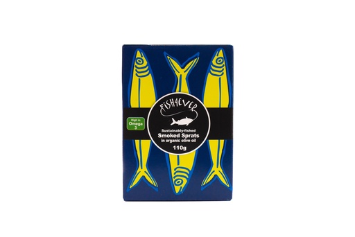 [13956] Fish 4 Ever Organic Sprats - Whole Smoked in Olive Oil X 12 X 110g