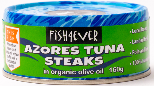 [6660] Fish 4 Ever Organic Tuna - Azores Steaks in Olive Oil X 8 X 160g