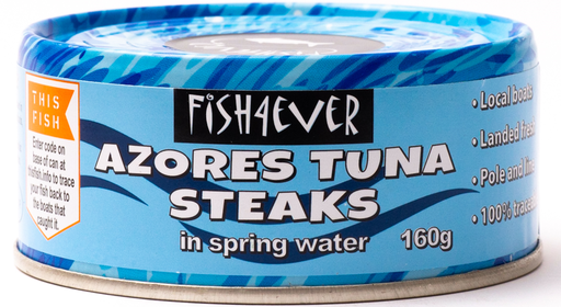 [6661] Fish 4 Ever Organic Tuna - Azores Steaks in Spring Water X 8 X 160g