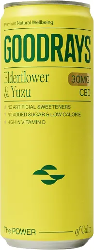 [10335] [20% OFF] Goodrays 30mg CBD Seltzer - Elderflower & Yuzu X 12 X 250ml