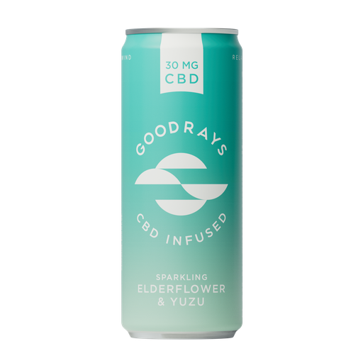 [10335] Goodrays 30mg CBD Seltzer - Elderflower & Yuzu X 12 X 250ml