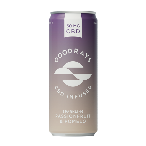 [10338] Goodrays 30mg CBD Seltzer - Passionfruit & Pomelo X 12 X 250ml