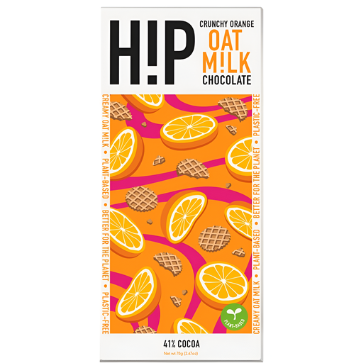 [11673] HiP Oat Milk Chocolate - Crunchy Orange X 12 X70g