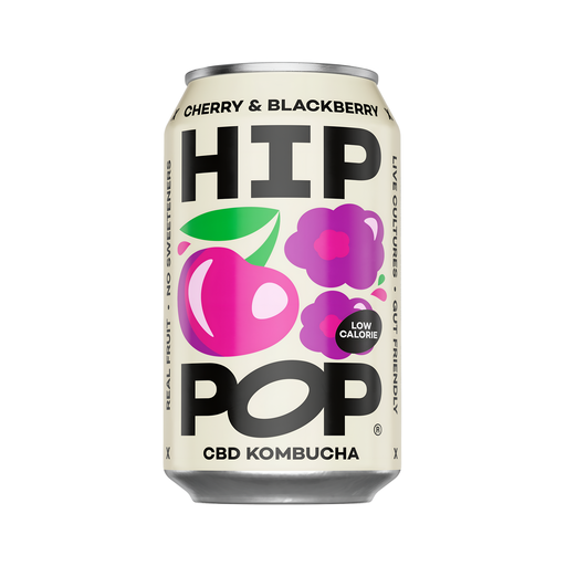 [12813] Hip Pop CBD Kombucha - Cherry and Blackberry 15mg X 12 X 330ml