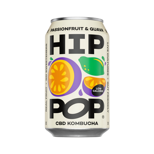 [12814] Hip Pop CBD Kombucha - Passionfruit and Guava 15mg X 12 X 330ml