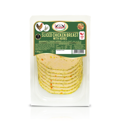 [11119] Istanbul Halal Sliced Meat - Chicken Breast with Herbs 130g
