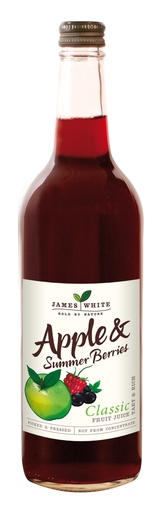 [14041] James White Classic Fruit Juice - BOTTLE Apple and Summer Berries X 6 X 75cl