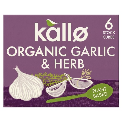 [9313] Kallo Organic Stock Cubes - Garlic & Herb X 15 X 66g
