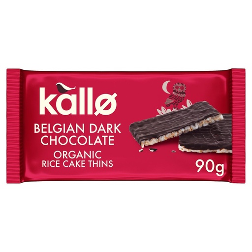 [9108] Kallo Rice Cakes - Organic Dark Chocolate Thins X 16 X 90g