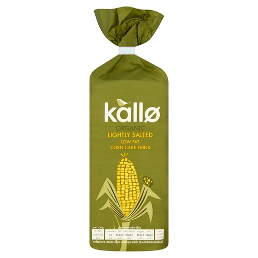 [9321] Kallo Rice Cakes - Wholegrain Light Salt Corn Cakes X 12 X 130g