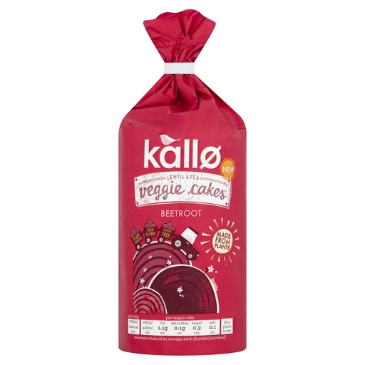 [12726] Kallo Veggie Cakes - Beetroot and Balsamic X 6 X 122g