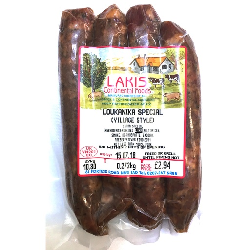 [3145] Lakis Continental Meats £/KG - Loukanika Special Village Style