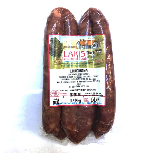 [3151] Lakis Continental Meats £/KG - Loukanika Sausage 8s