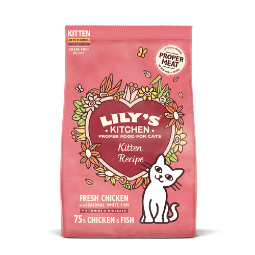 [11097] Lilys Kitchen Pet Food - KITTEN DRY Chicken & White Fish CDK83 X 4 X 800g